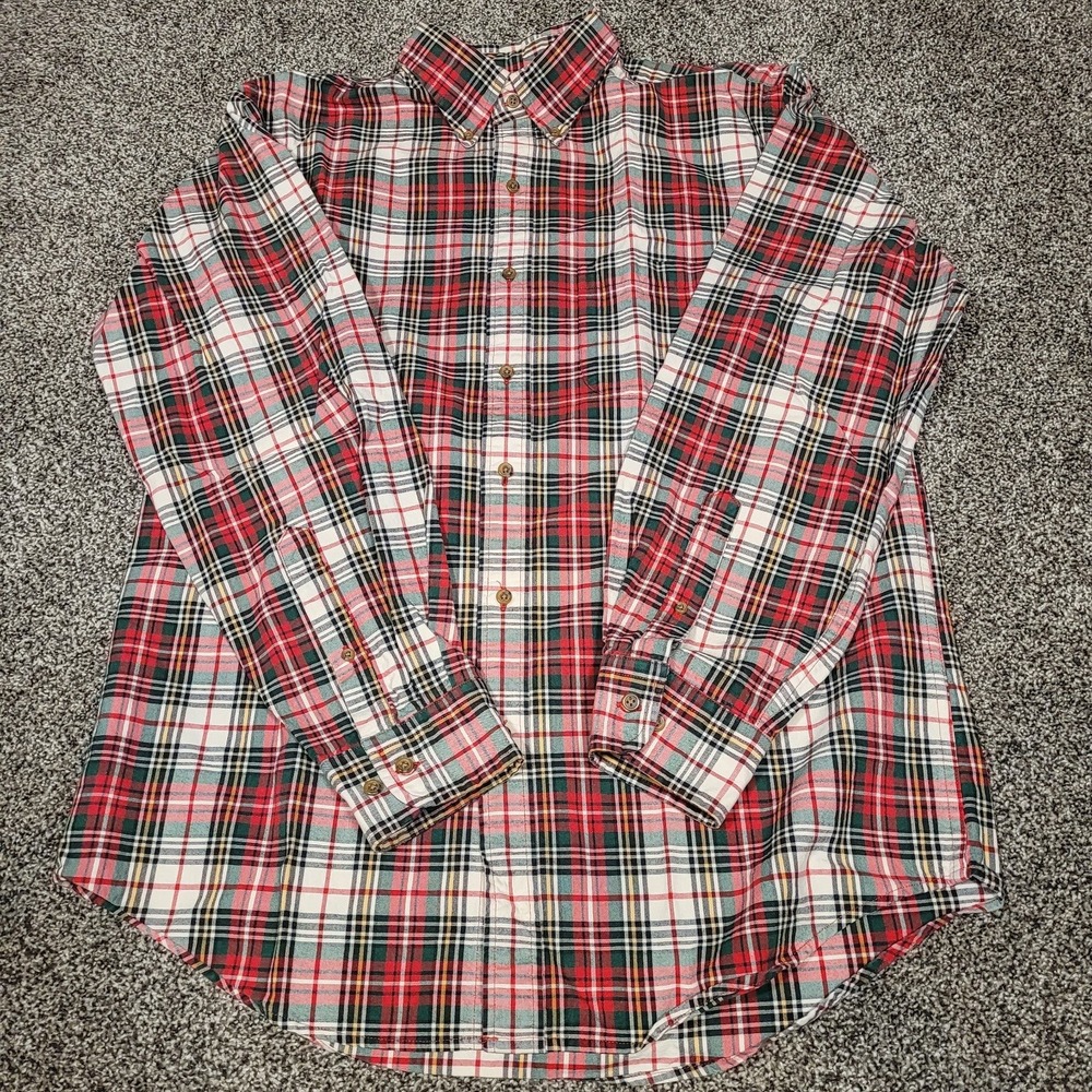 Lands End Men's  Plaid Long Sleeve Shirt in Size Medium